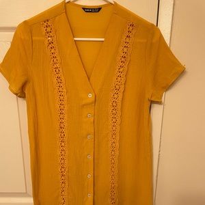 SHEIN, Yellow, Small, shirt dress/ swim cover